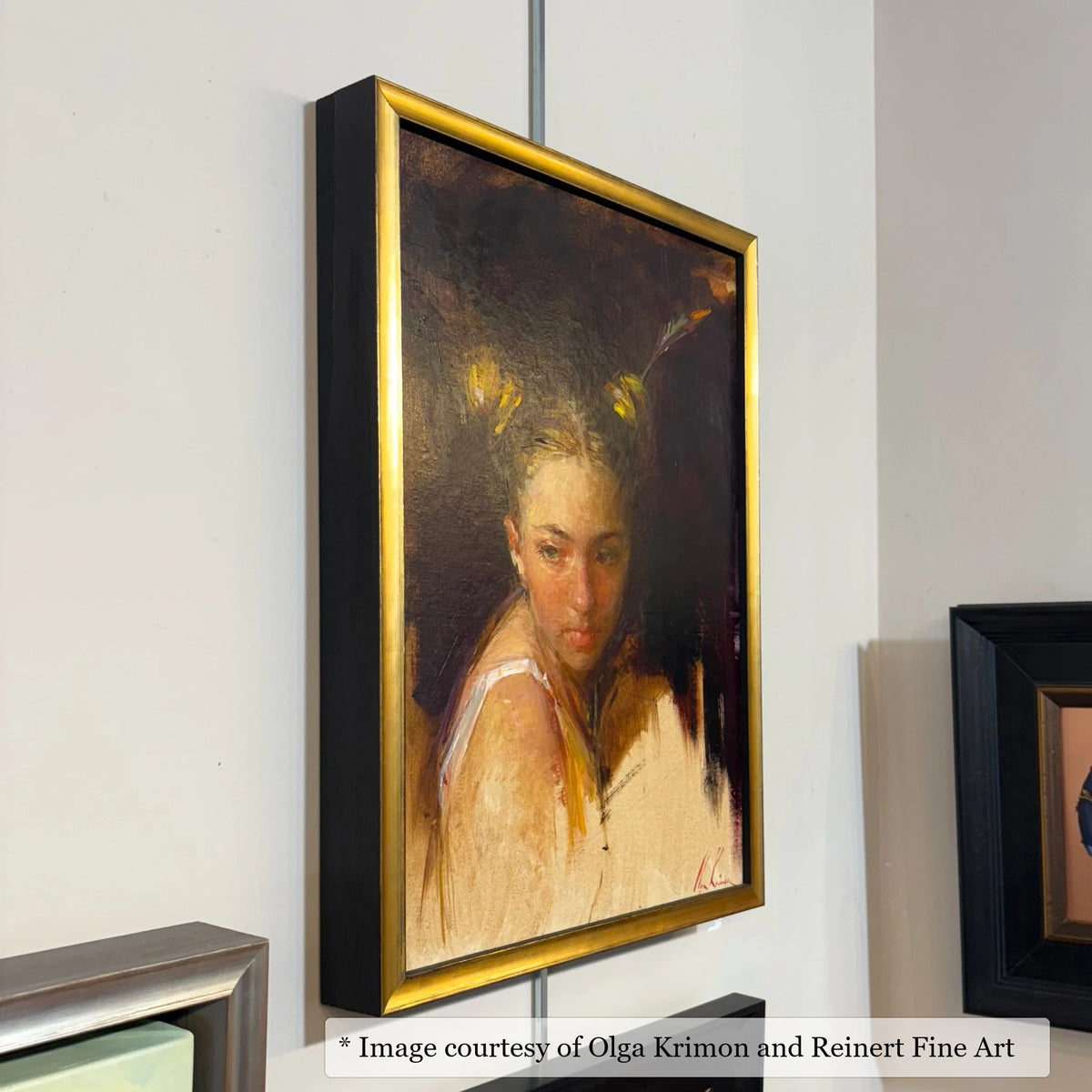 Gadsden Gold & Black frame on an Impressionist painting by Olga Krimon, at Reinert Fine Art