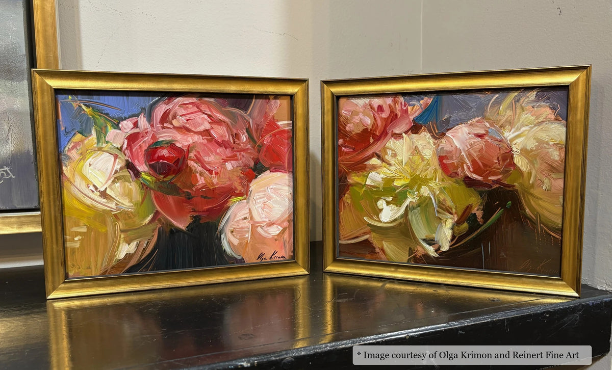 Gadsden Gold & Black frame on an Impressionist painting by Olga Krimon, at Reinert Fine Art