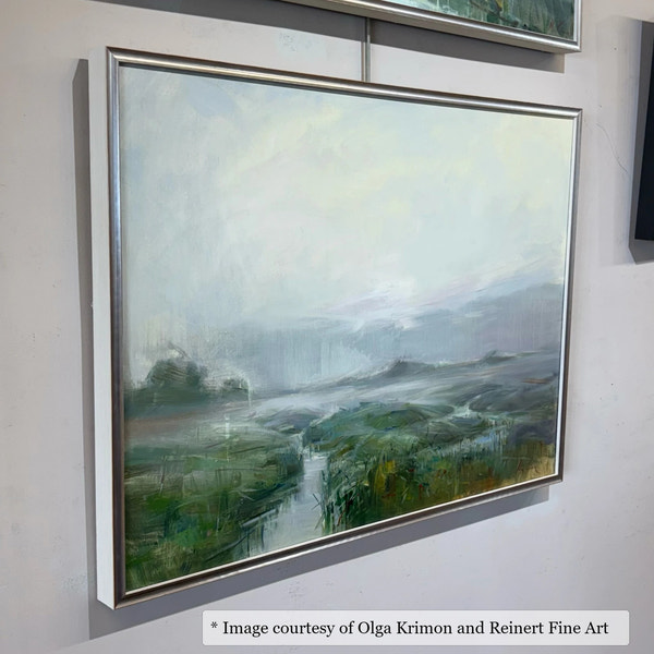 Gadsden Silver & White frame on an Impressionist painting by Olga Krimon, at Reinert Fine Art