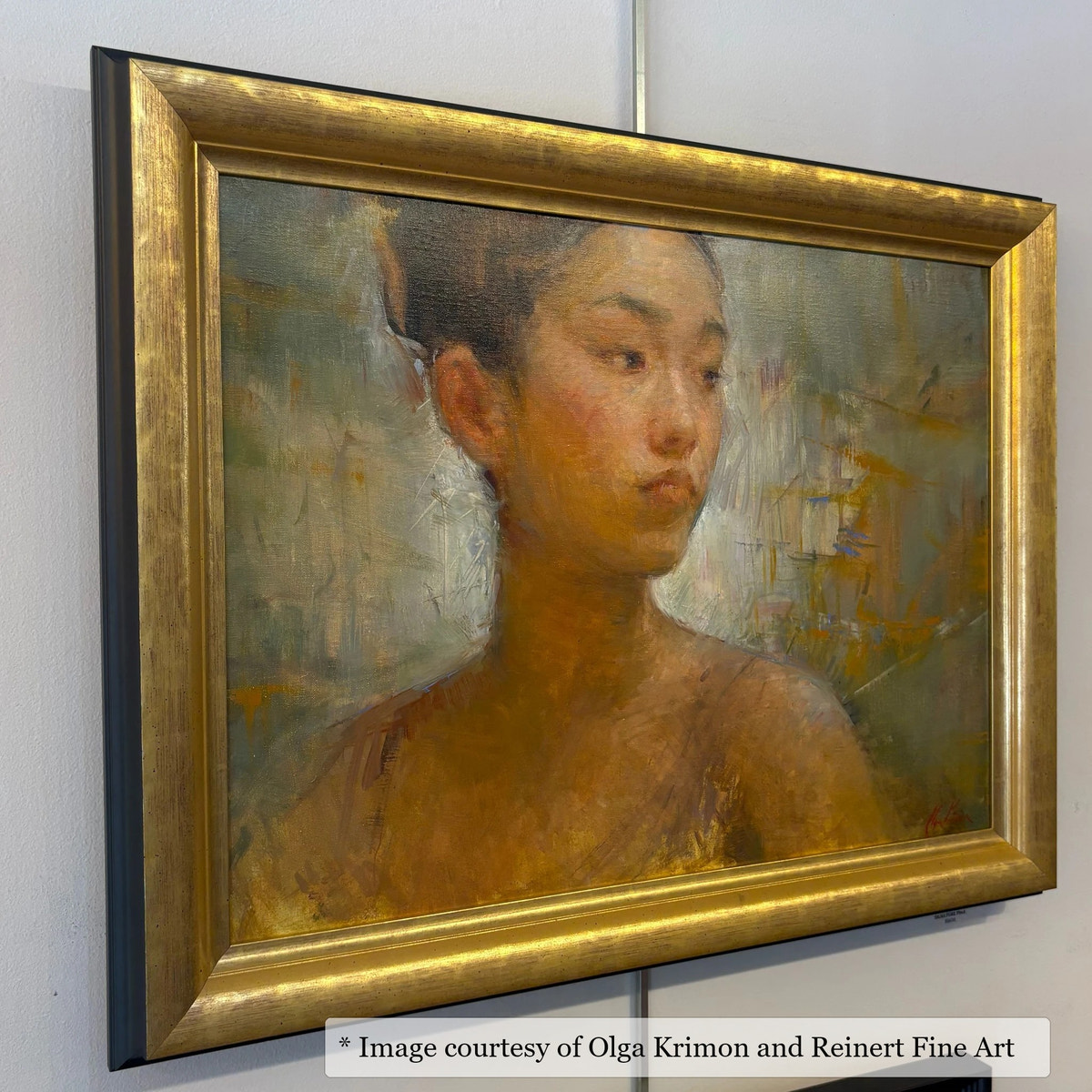 Grove Gold frame on an Impressionist painting by Olga Krimon, at Reinert Fine Art