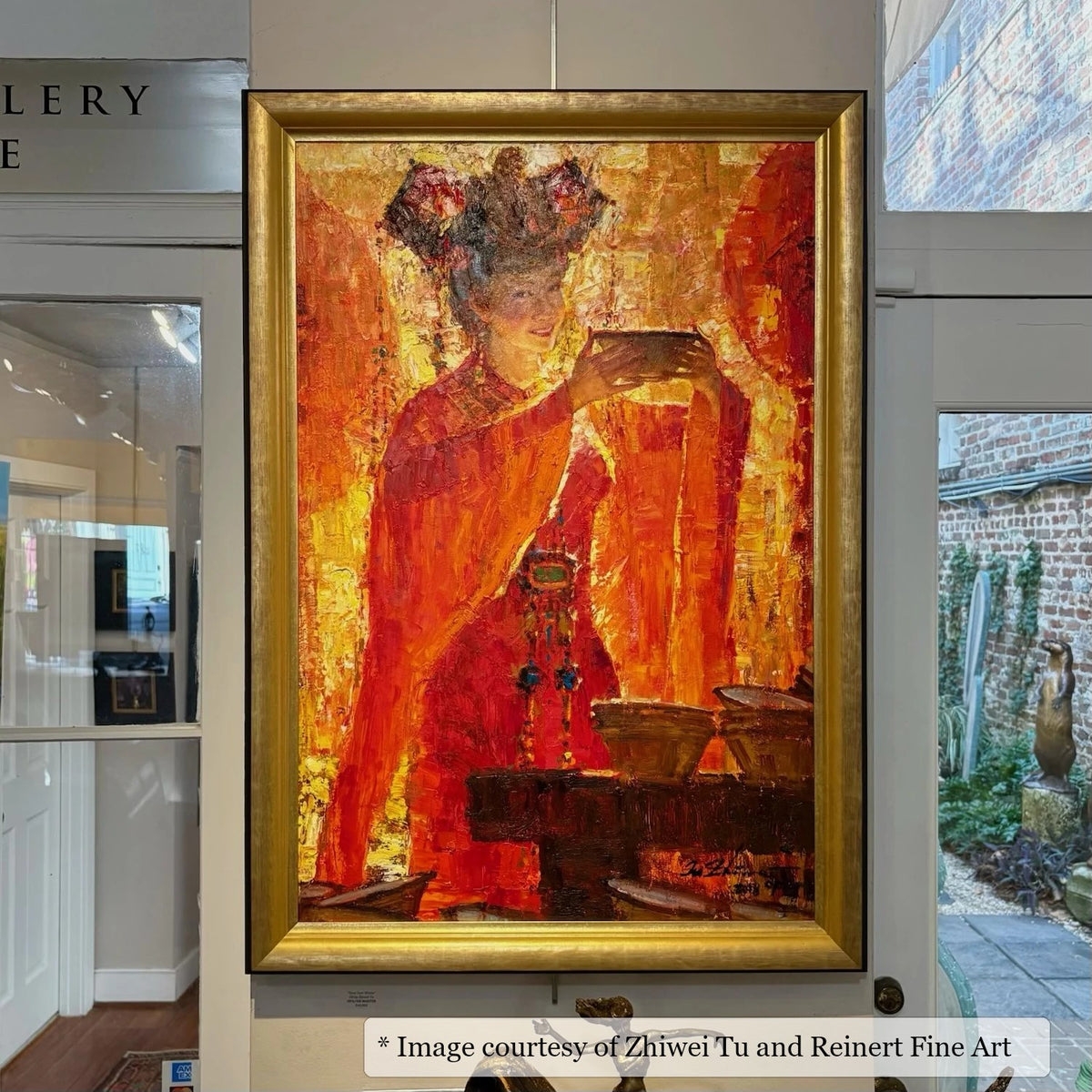 Grove Gold frame on an Impressionist painting by Zhiwei Tu, at Reinert Fine Art
