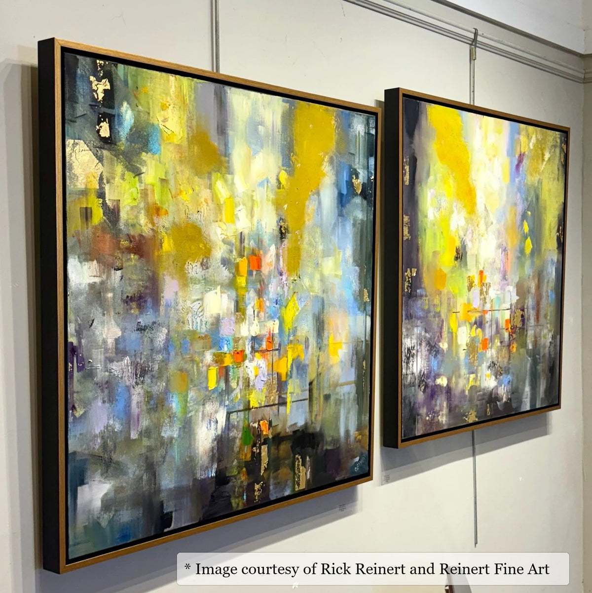 Hailey Gold & Black frame on an Abstract painting by Rick Reinert, at Reinert Fine Art