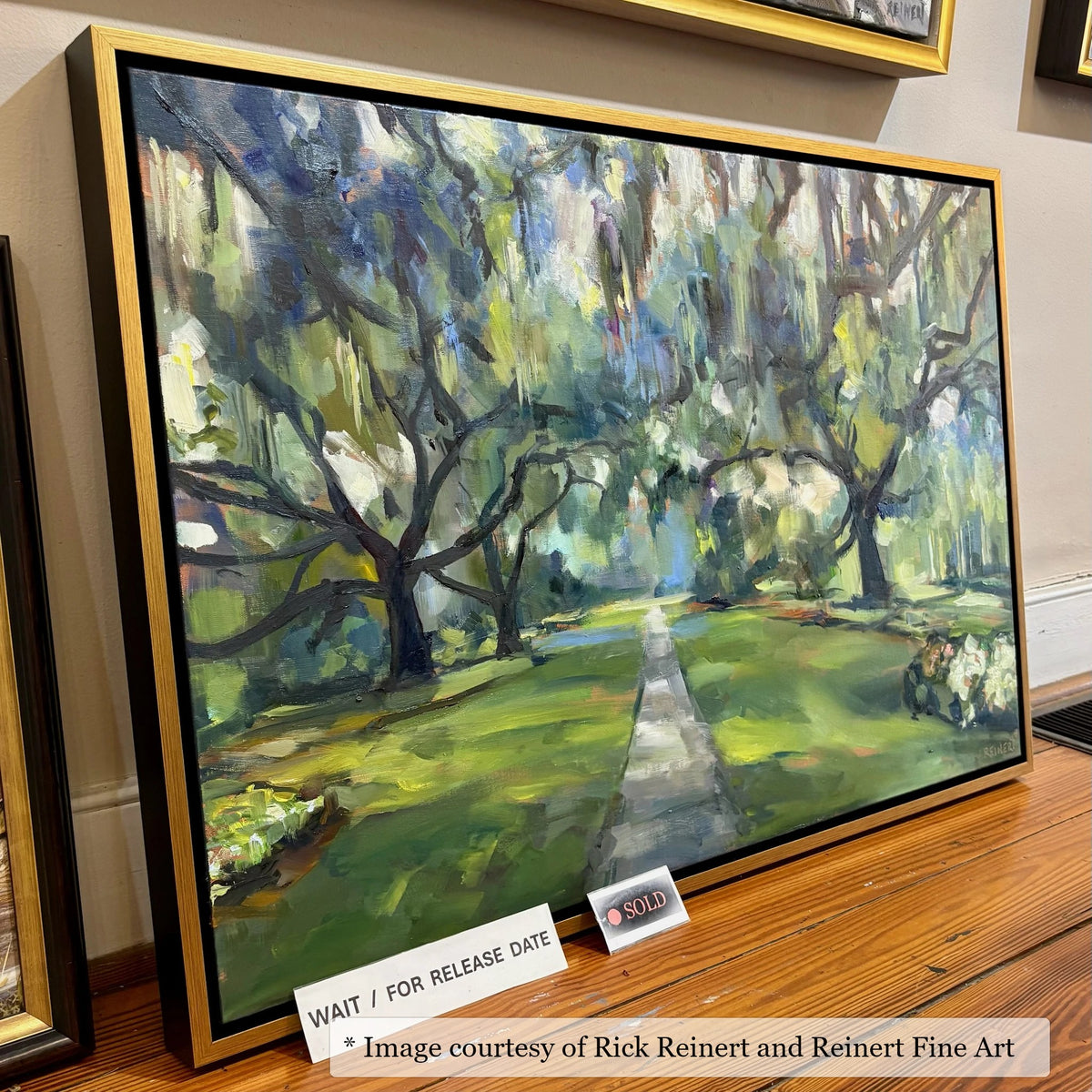 Hailey Gold & Black frame on an Impressionist painting by Rick Reinert, at Reinert Fine Art