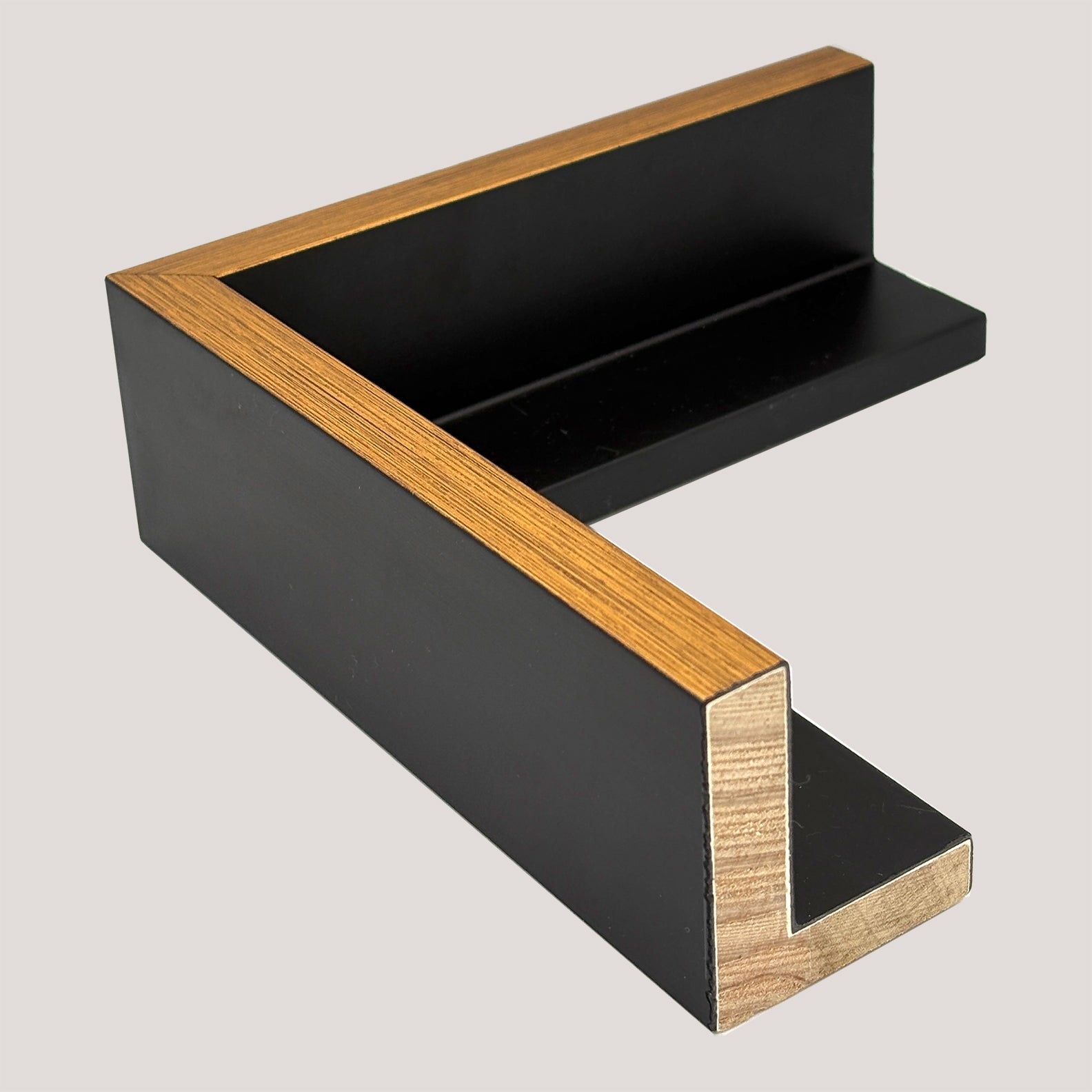 Hailey - Gold Black Floater FramePicture Frame