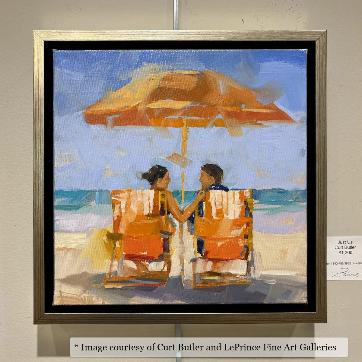 Hailey Silver frame on an Impressionist painting by Curt Butler, at LePrince Fine Art Galleries
