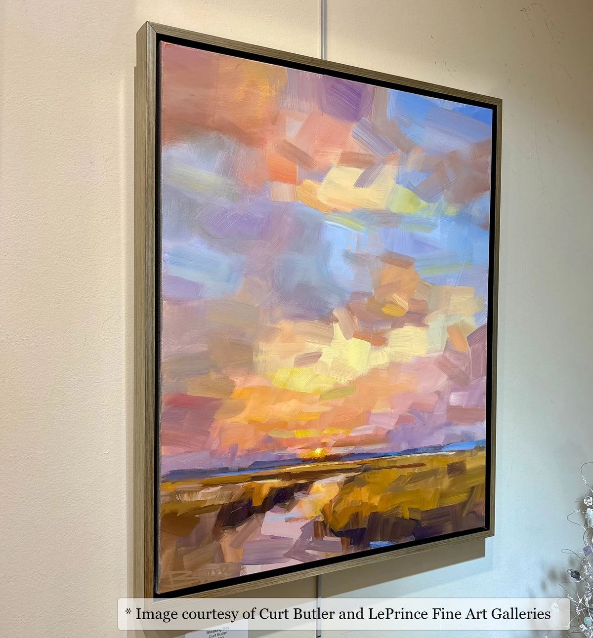 Hailey Silver frame on an Impressionist painting by Curt Butler, at LePrince Fine Art Galleries