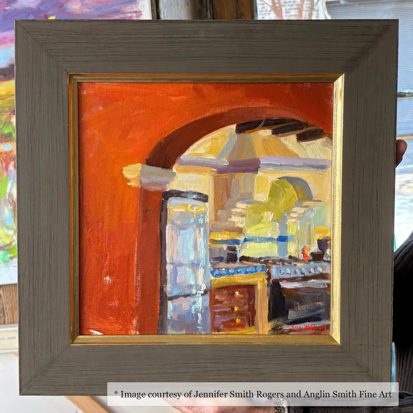 Jordan -  Natural Plein Air Frame Impressionist painting of Figurative by Jennifer Smith Rogers on display at Anglin Smith Fine Art