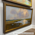 Impressionist marsh landscape painting by Judy Walters in a deep gold Drayton frame at Perspective Gallery.