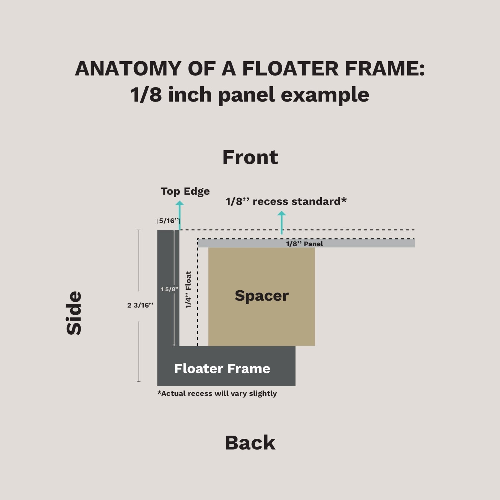 Kiawah - Ebonized Wood Floater FramePicture Frame