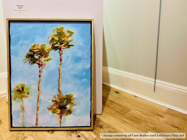 Gold Floater Frame in Art Gallery with Curt Butler Art