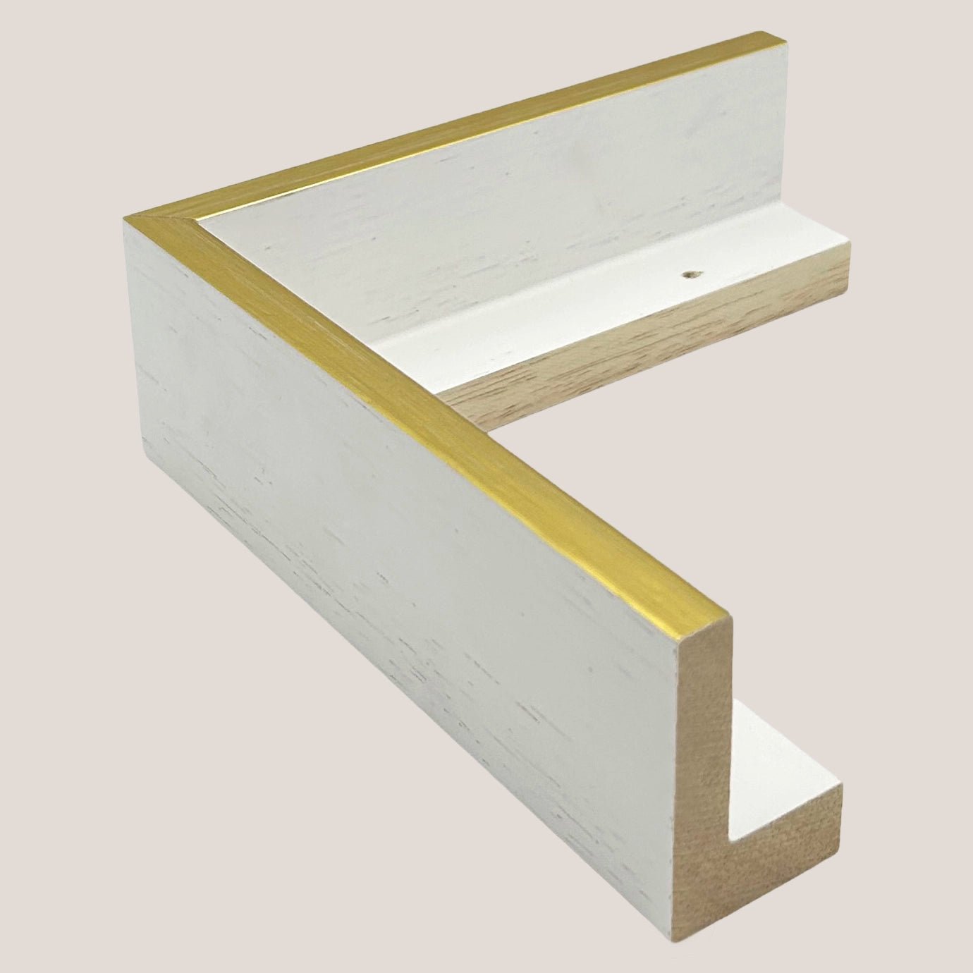 Marion - White & Gold Floater FramePicture Frame