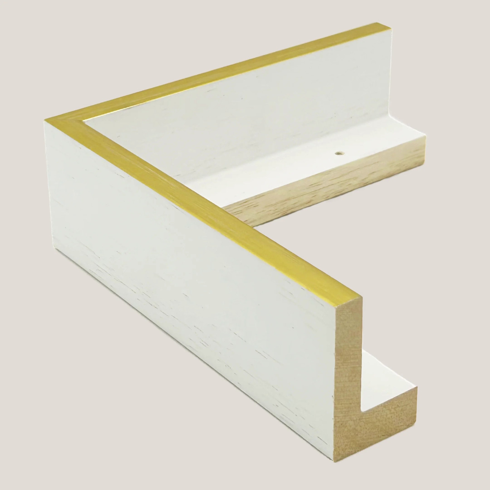 Marion - White & Gold Floater FramePicture Frame