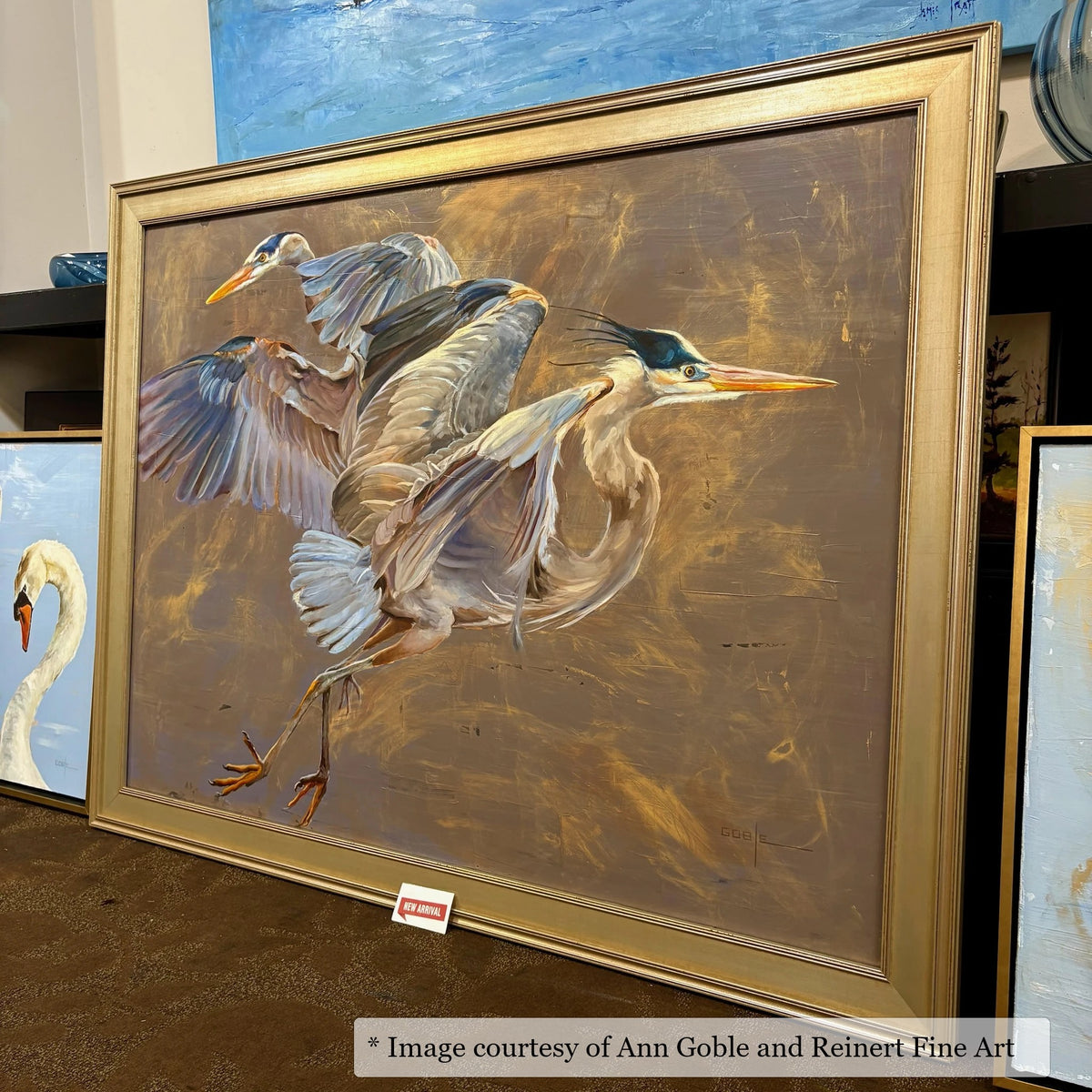 Middleton Champagne frame on an Impressionist painting by Ann Goble, at Reinert Fine Art