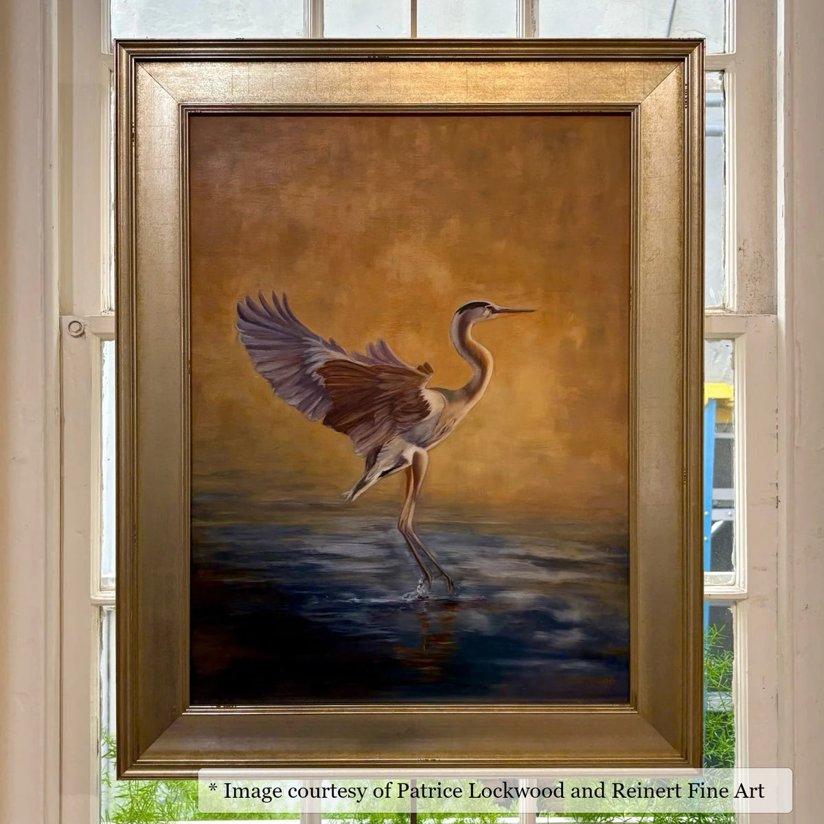 Middleton Champagne frame on an Impressionist painting by Patrice Lockwood, at Reinert Fine Art