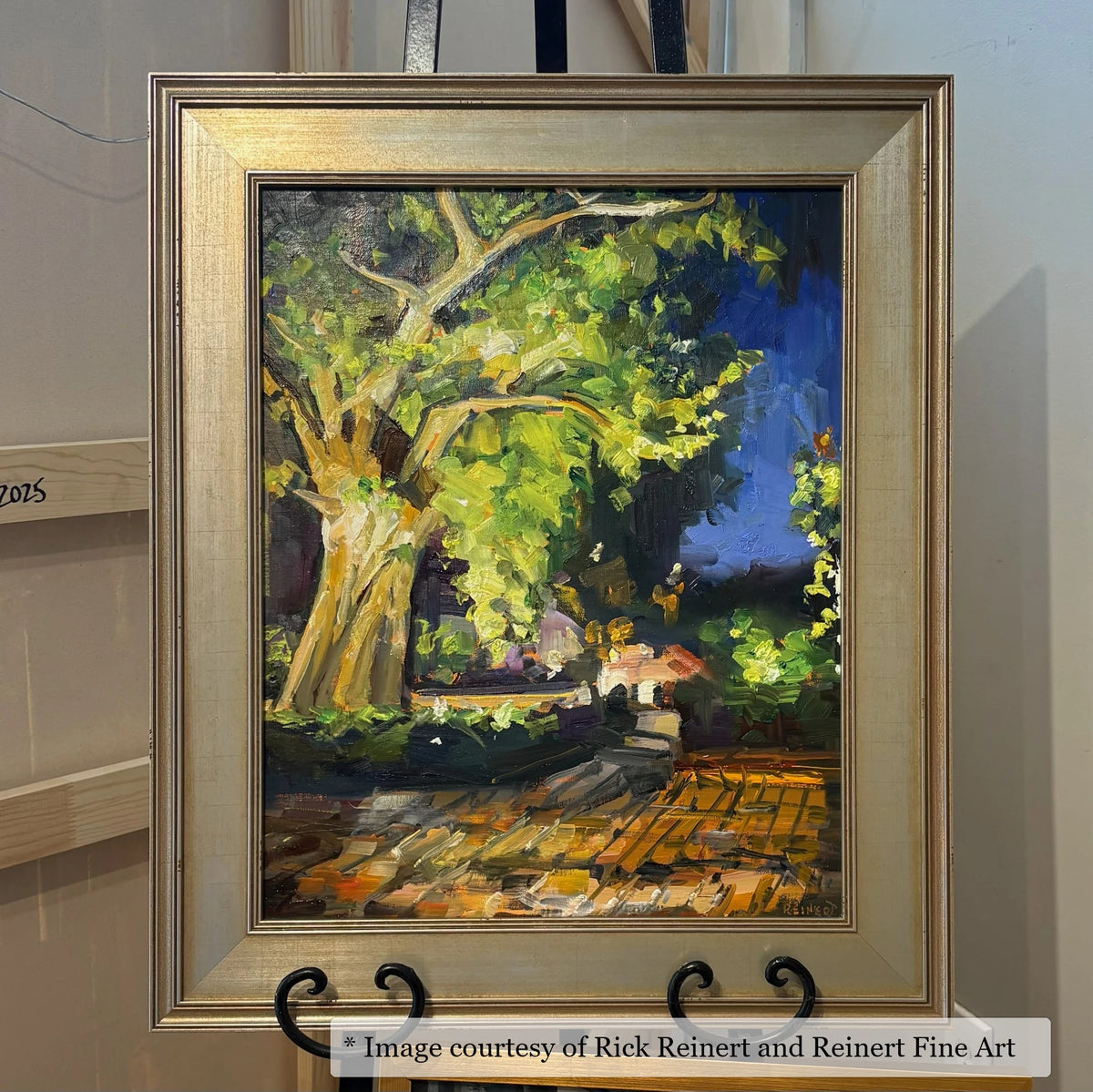 Middleton Champagne frame on an Impressionist painting by Rick Reinert, at Reinert Fine Art