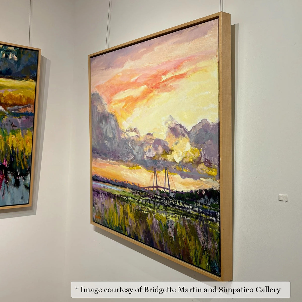 Newbury Maple frame on an Impressionist painting by Bridgette Martin, at Simpatico Gallery