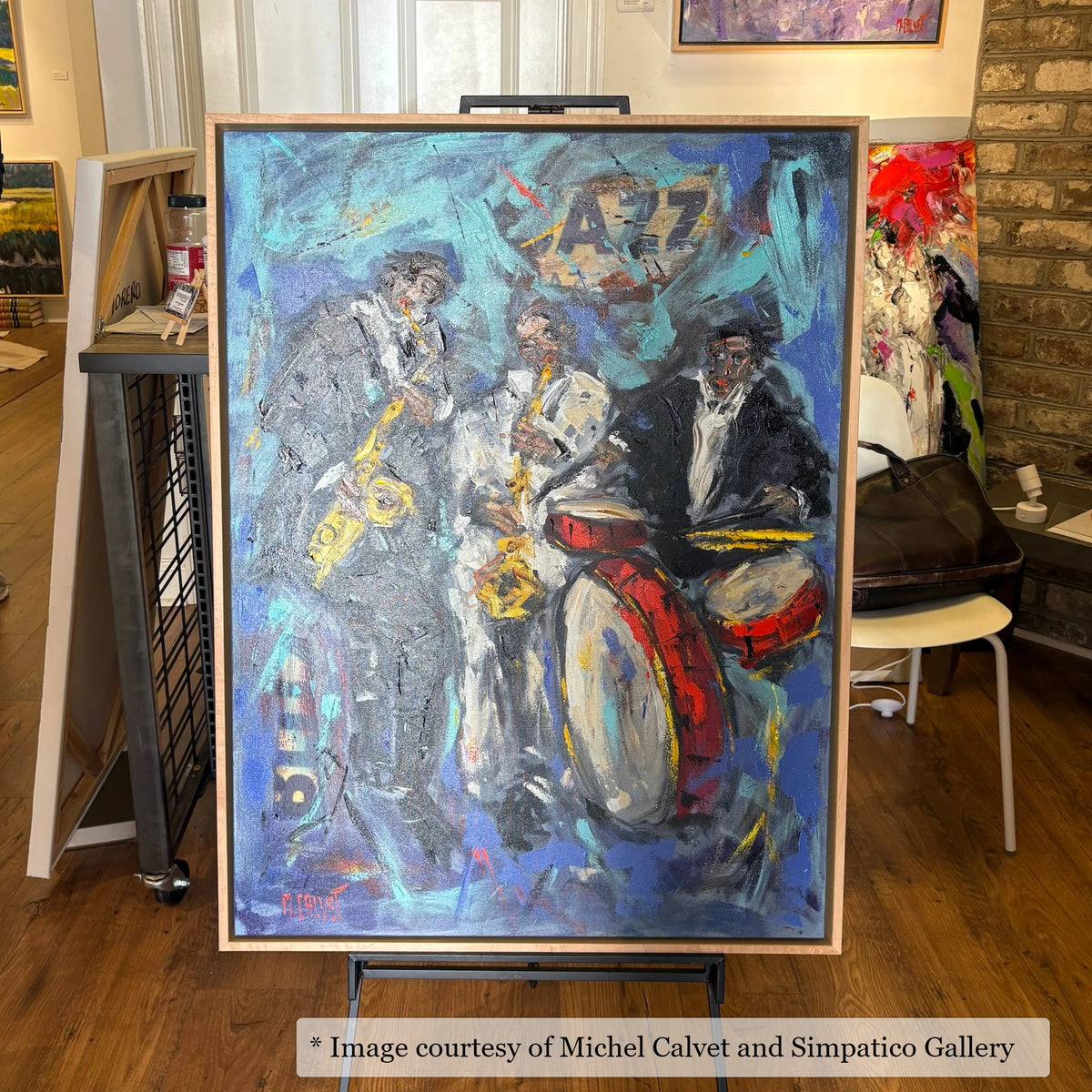 Newbury Maple frame on an Impressionist painting by Michel Calvet, at Simpatico Gallery
