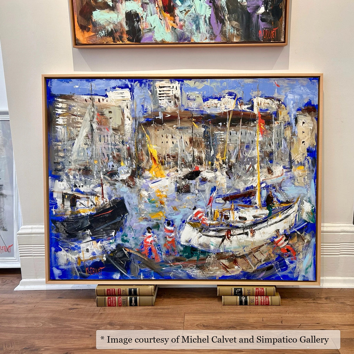 Newbury Maple frame on an Impressionist painting by Michel Calvet, at Simpatico Gallery