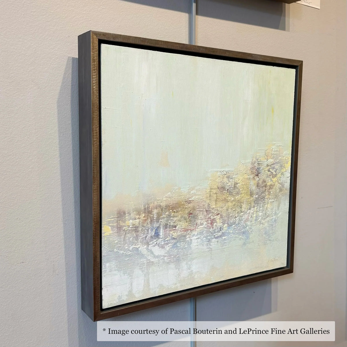 Abstract artwork by Pascal Bouterin in a Logan Champagne Floater Frame. LePrince Fine Art Galleries.
