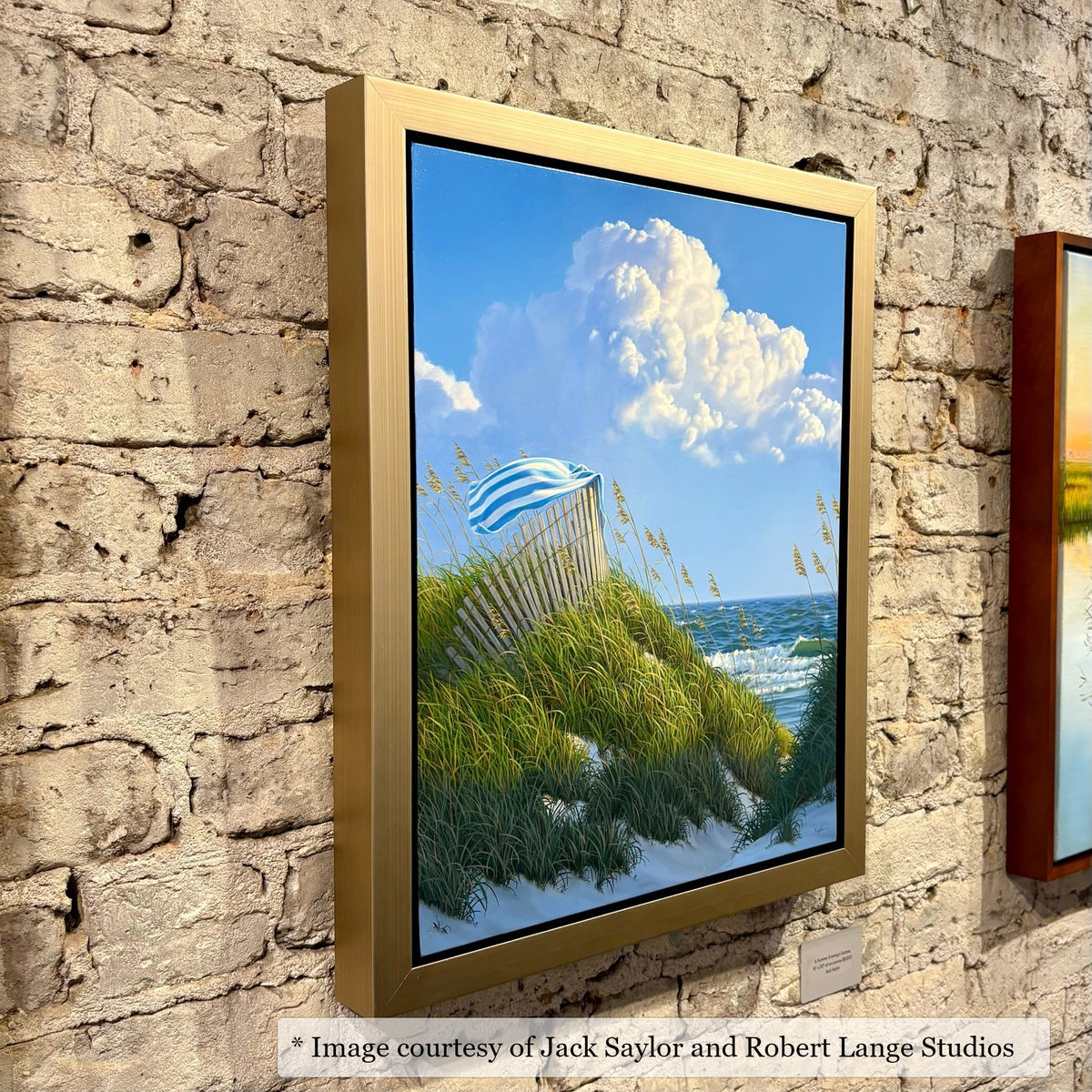 Pitt Champagne frame on a Realist painting by Jack Saylor, at Robert Lange Studios