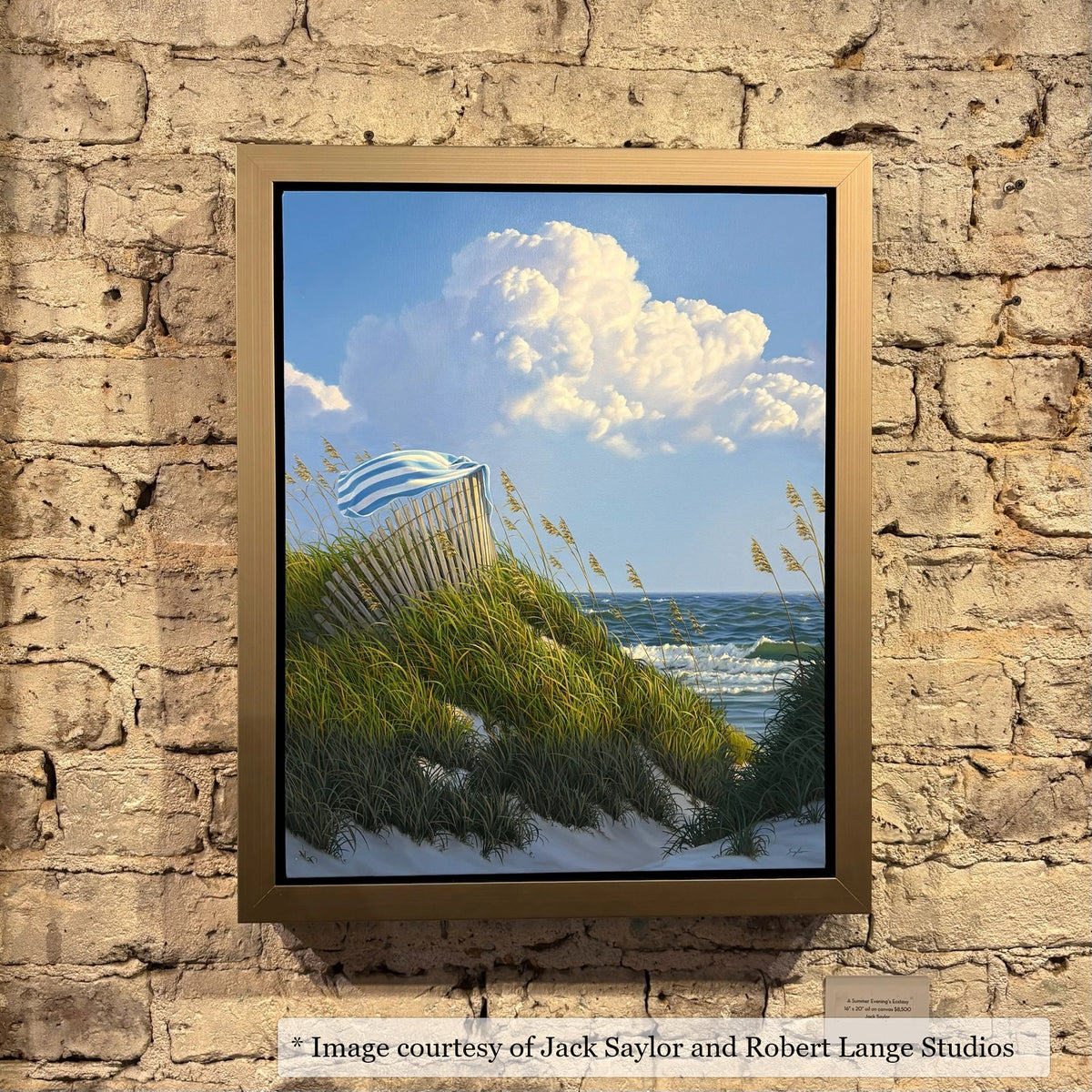 Pitt Champagne frame on a Realist painting by Jack Saylor, at Robert Lange Studios
