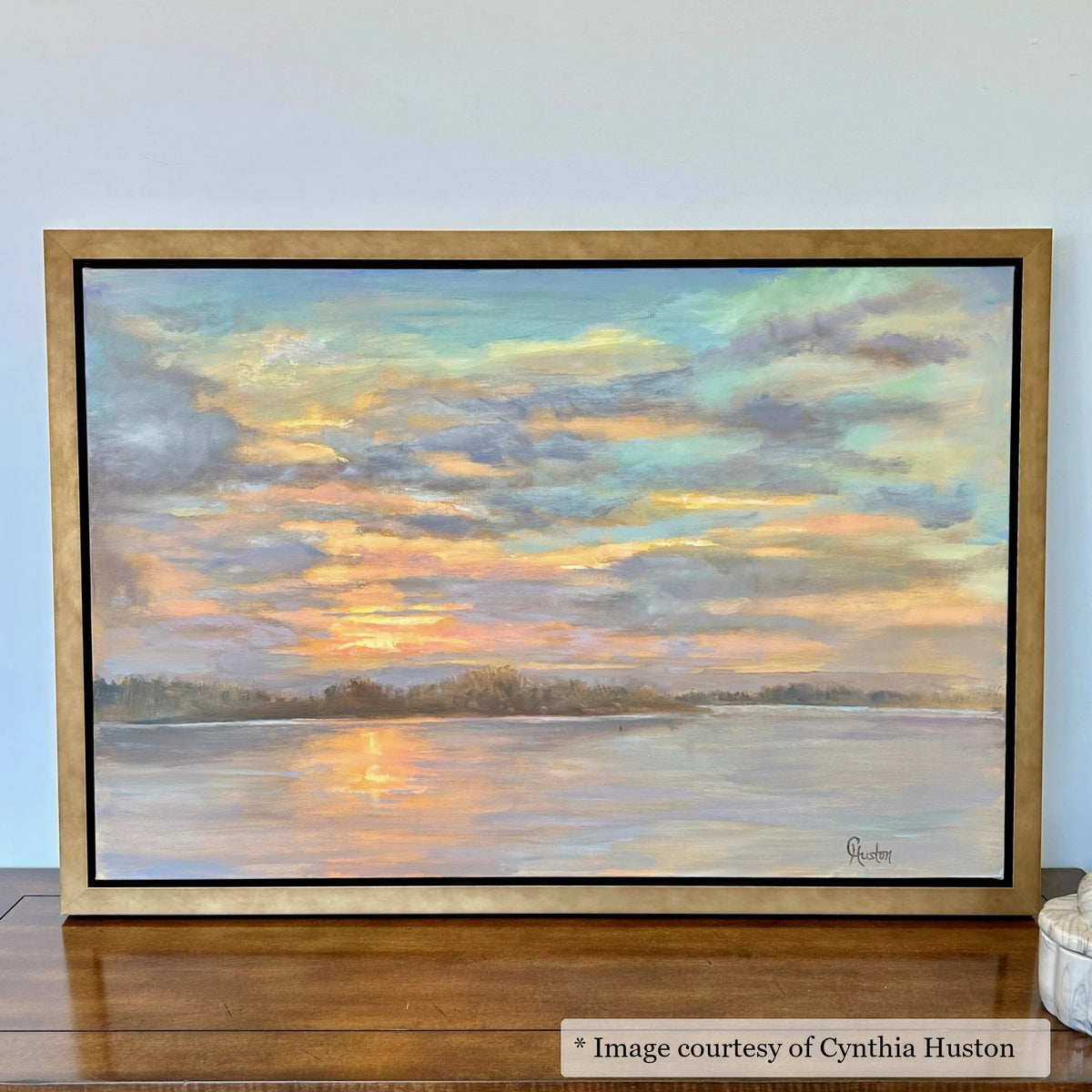 Pitt Gold frame on an Impressionist painting by Cynthia Huston