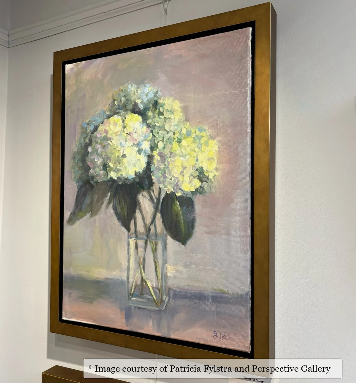 Pitt Gold frame on an Impressionist painting by Patricia Fylstra, at Perspective Gallery