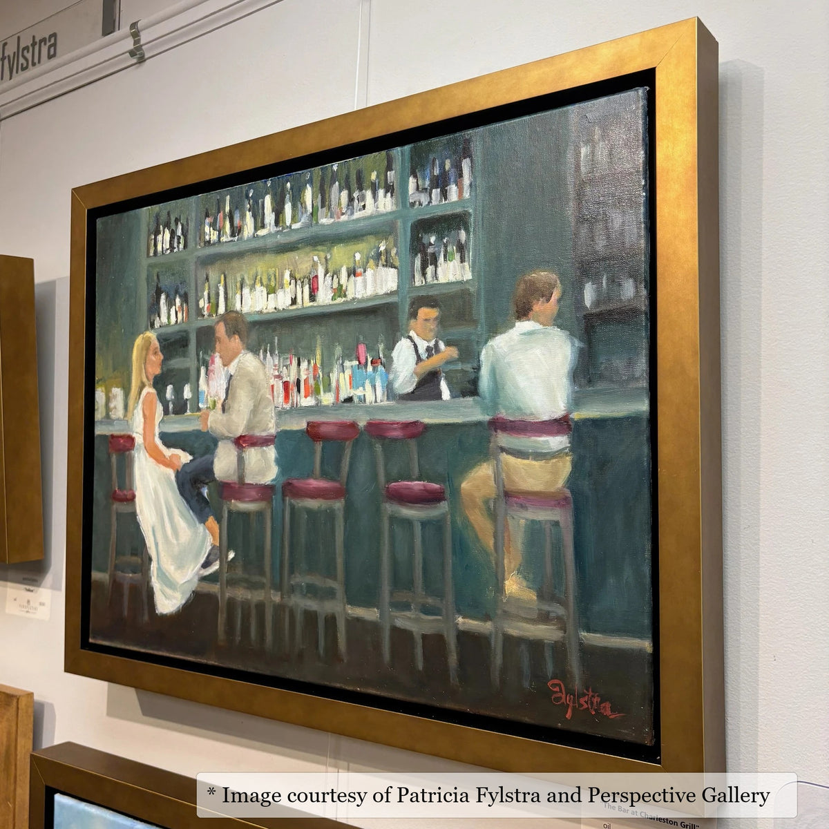 Pitt Gold frame on an Impressionist painting by Patricia Fylstra, at Perspective Gallery