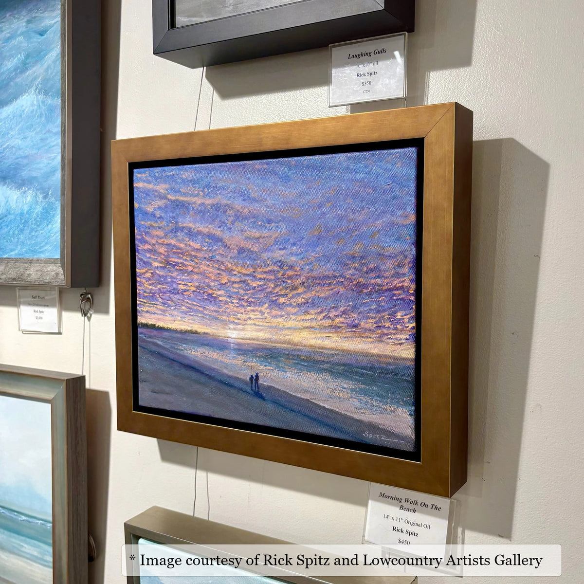 Pitt Gold frame on an Impressionist painting by Rick Spitz, at Lowcountry Artists Gallery
