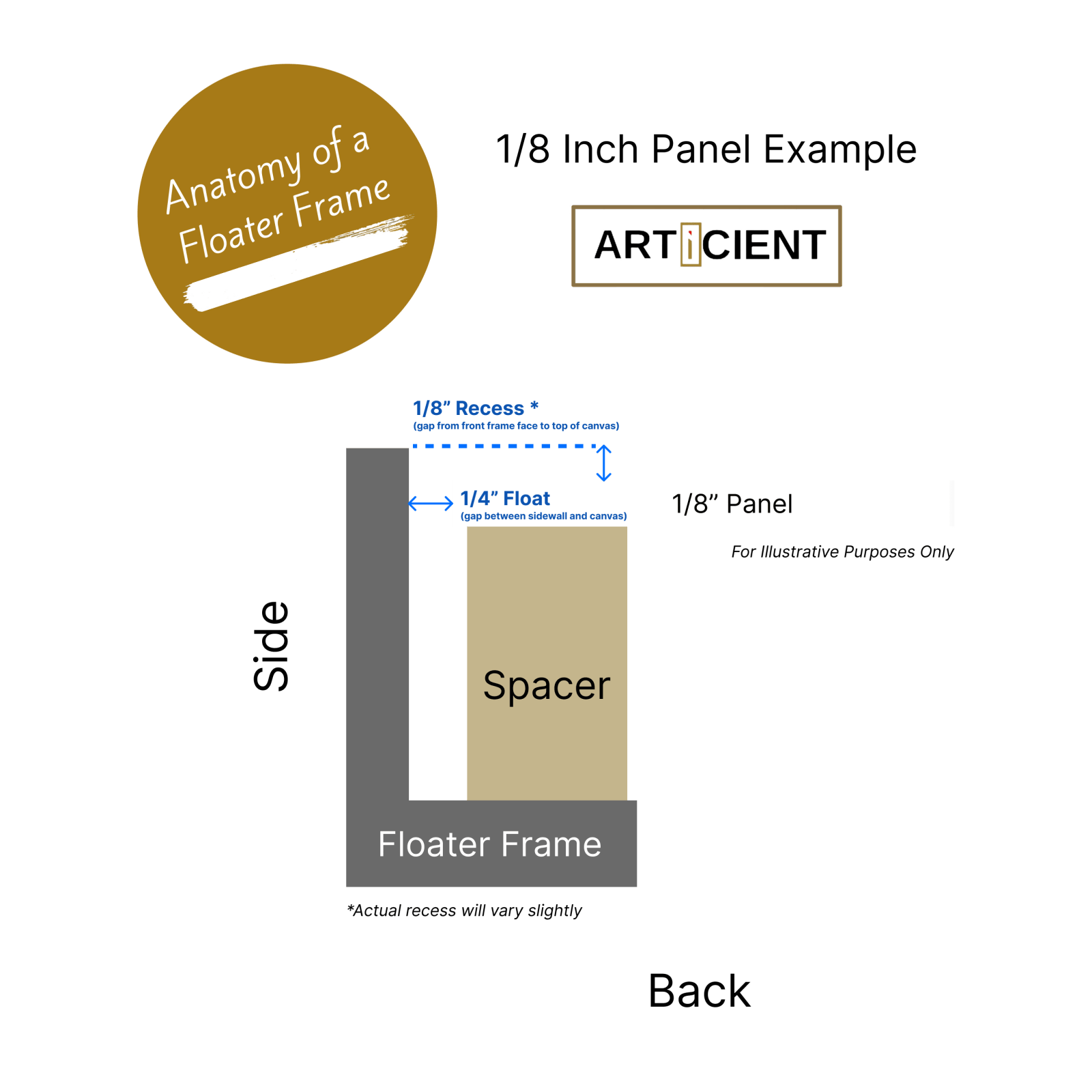 Pitt - Wide Black Floater FramePicture Frame