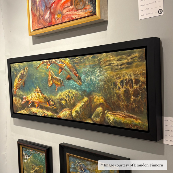 Pitt - Wide Black Floater Frame Realist painting of Marine Life by Brandon Finnorn