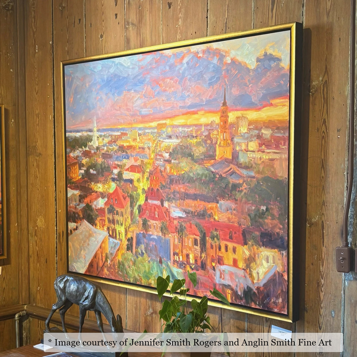 Reid Gold & Black frame on an Impressionist painting by Jennifer Smith Rogers, at Anglin Smith Fine Art