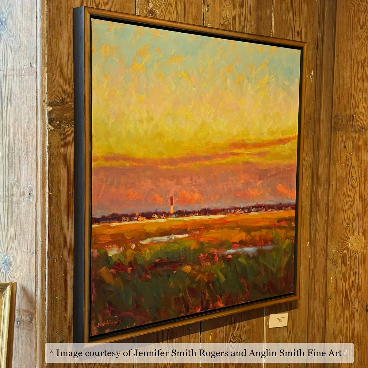 Reid Gold & Black frame on an Impressionist painting by Jennifer Smith Rogers, at Anglin Smith Fine Art