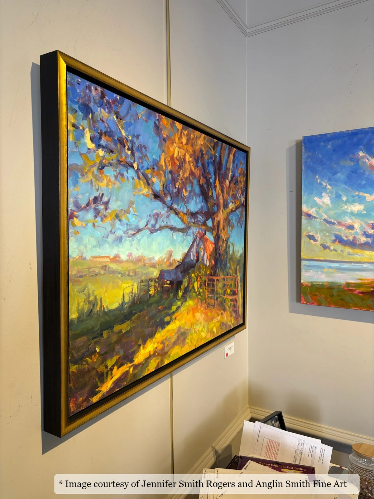 Reid Gold & Black frame on an Impressionist painting by Jennifer Smith Rogers, at Anglin Smith Fine Art