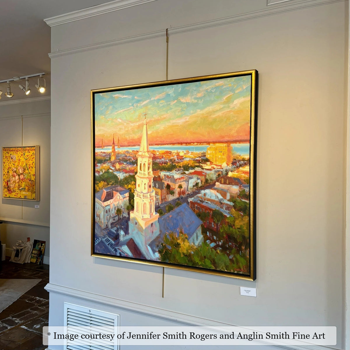 Reid Gold & Black frame on an Impressionist painting by Jennifer Smith Rogers, at Anglin Smith Fine Art
