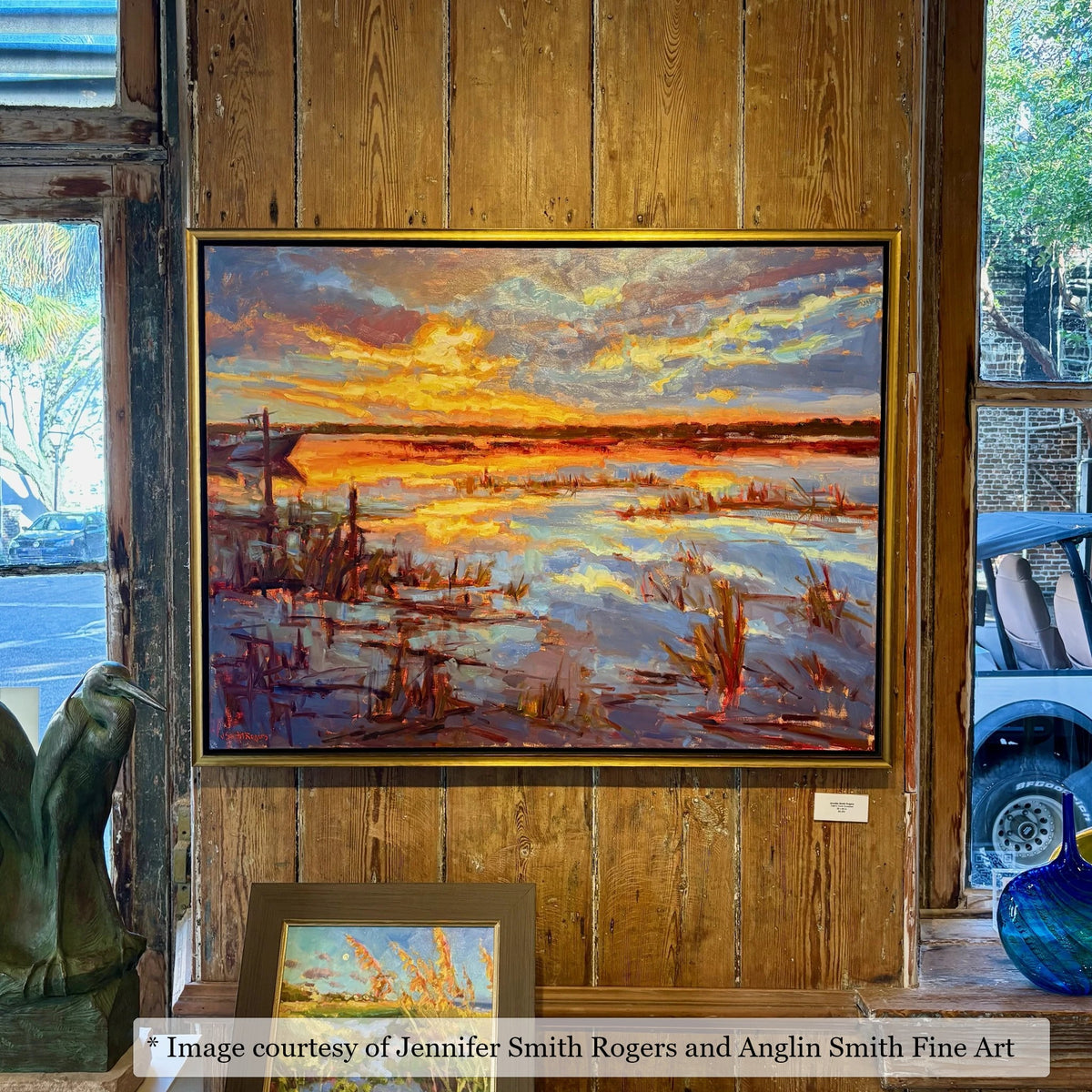 Reid Gold & Black frame on an Impressionist painting by Jennifer Smith Rogers, at Anglin Smith Fine Art