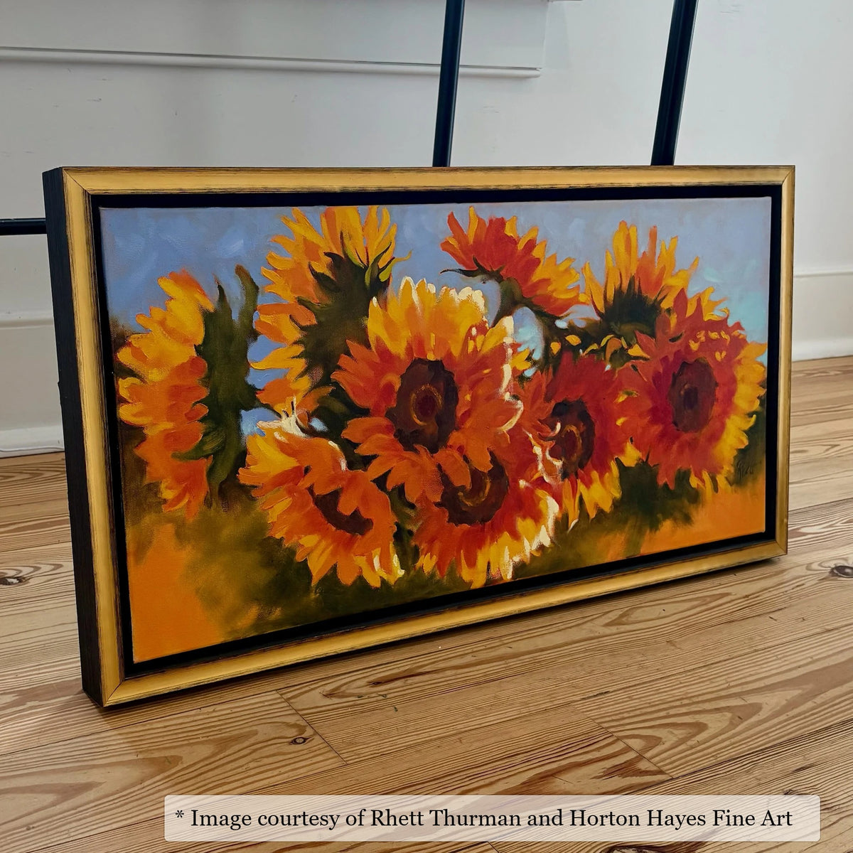 Reid Gold & Black frame on an Impressionist painting by Rhett Thurman, at Horton Hayes Fine Art