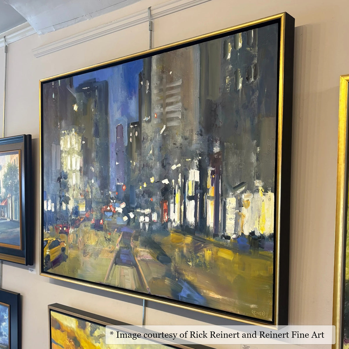 Reid Gold & Black frame on an Impressionist painting by Rick Reinert, at Reinert Fine Art