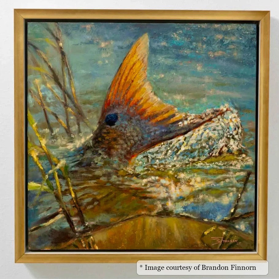 Reid Gold & White frame on an Impressionist painting by Brandon Finnorn
