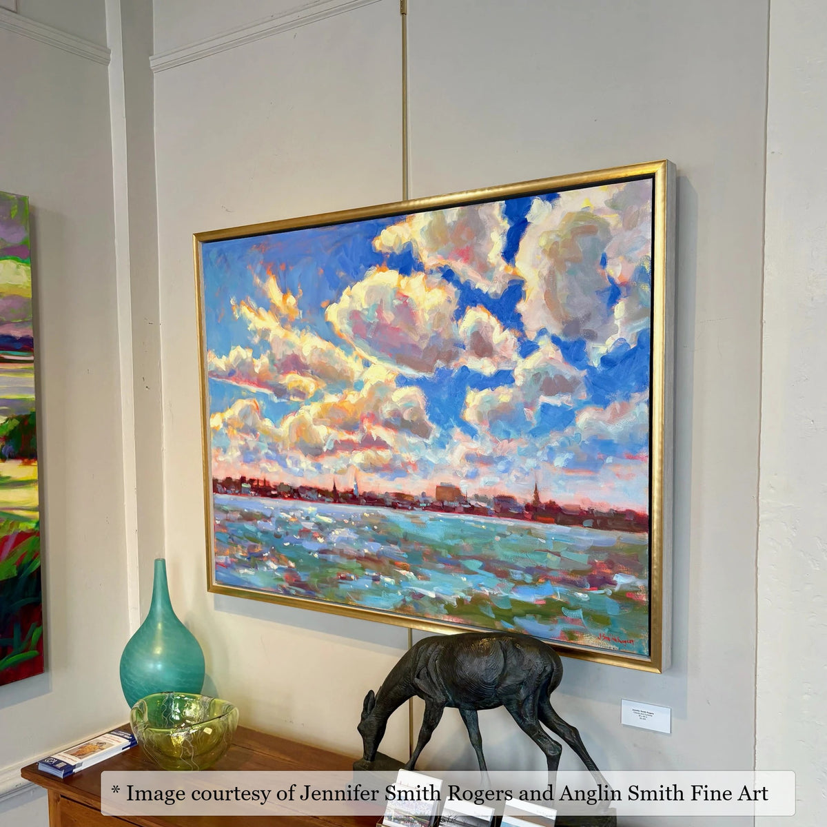 Reid Gold & White frame on an Impressionist painting by Jennifer Smith Rogers, at Anglin Smith Fine Art