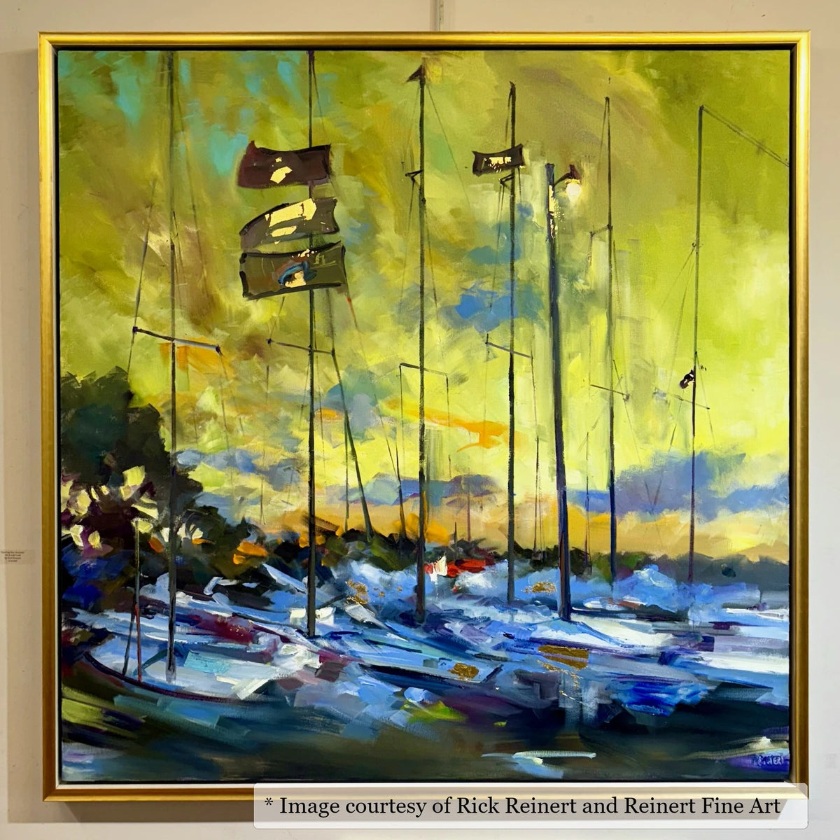 Reid Gold & White frame on an Impressionist painting by Rick Reinert, at Reinert Fine Art