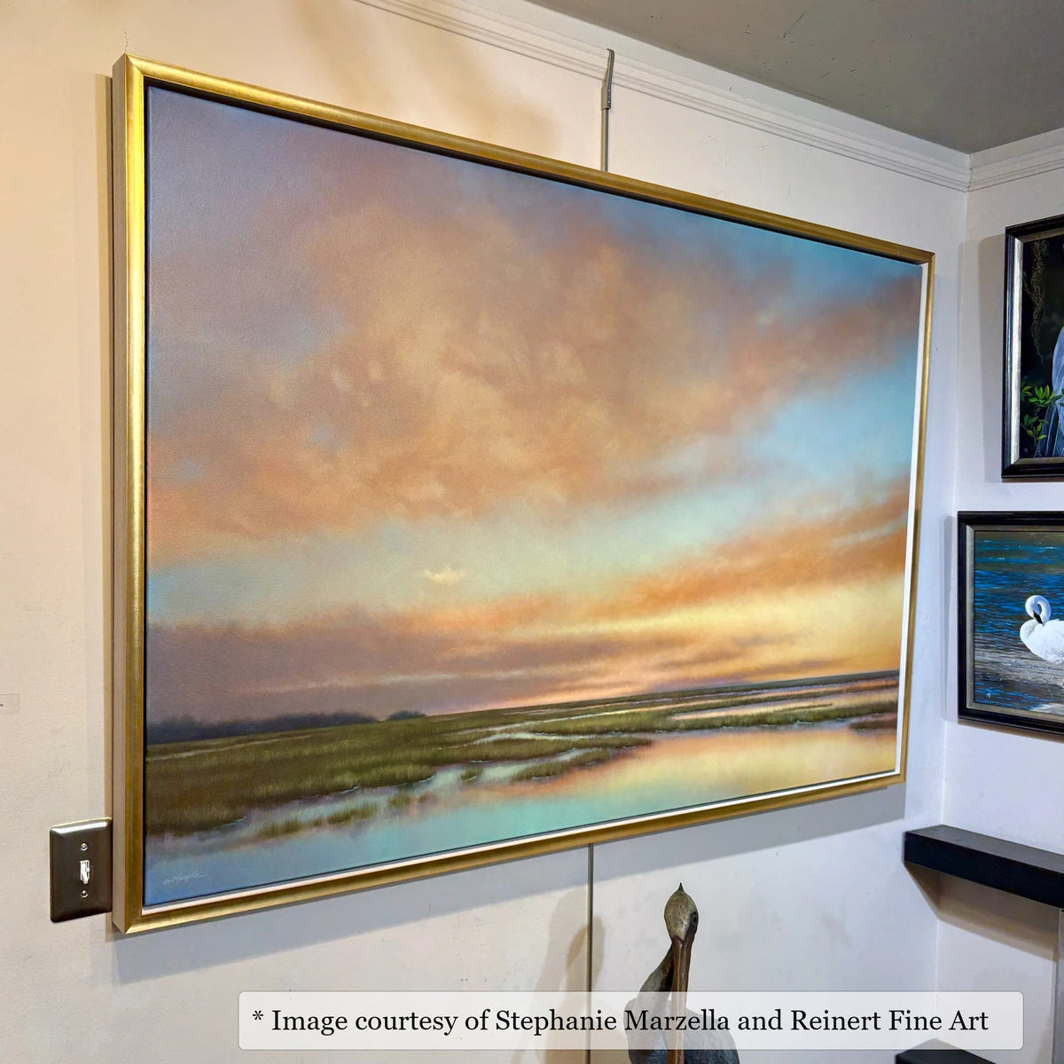 Reid Gold & White frame on an Impressionist painting by Stephanie Marzella, at Reinert Fine Art