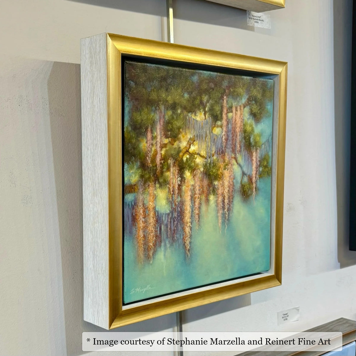 Reid Gold & White frame on an Impressionist painting by Stephanie Marzella, at Reinert Fine Art