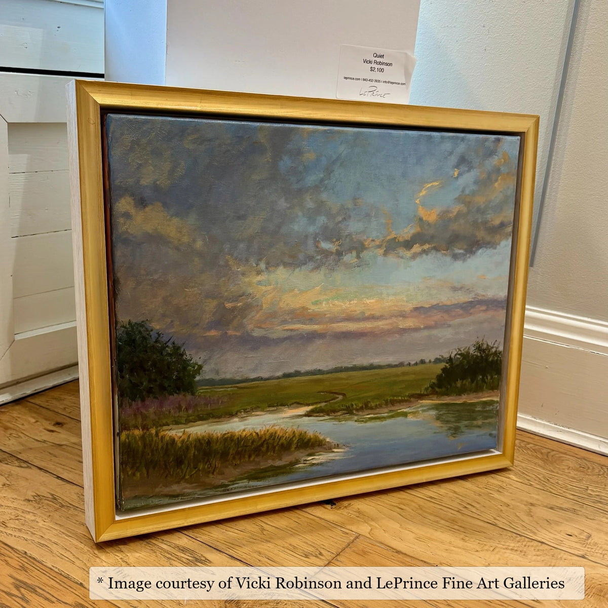 Reid Gold & White frame on an Impressionist painting by Vicki Robinson, at LePrince Fine Art Galleries