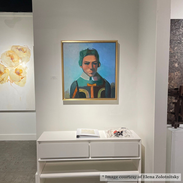 Gold and White Floater Frame in Art Gallery