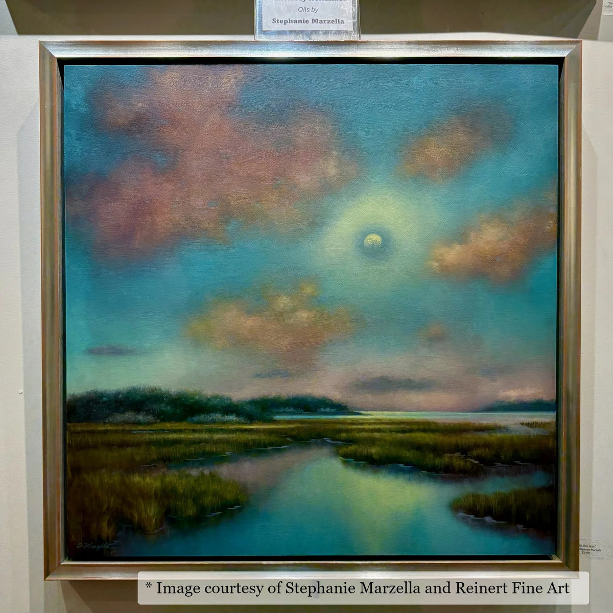 Reid Silver & Gray frame on an Impressionist painting by Stephanie Marzella, at Reinert Fine Art