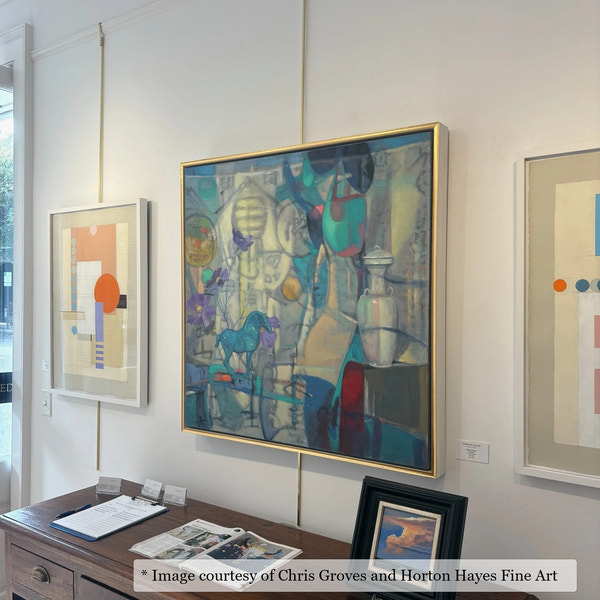 Rhett Gold & White frame on an Impressionist painting by Chris Groves, at Horton Hayes Fine Art