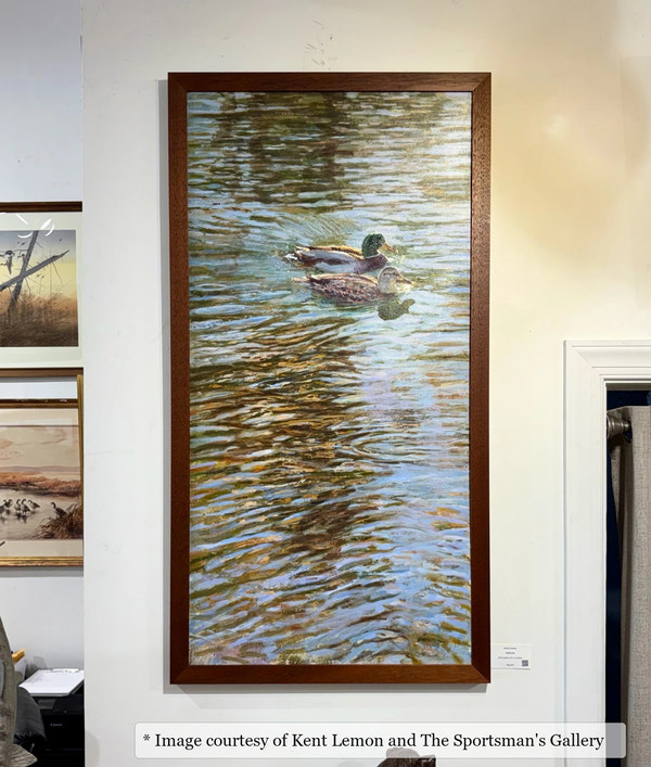Riley Walnut frame on an Impressionist painting by Kent Lemon, at The Sportsman's Gallery