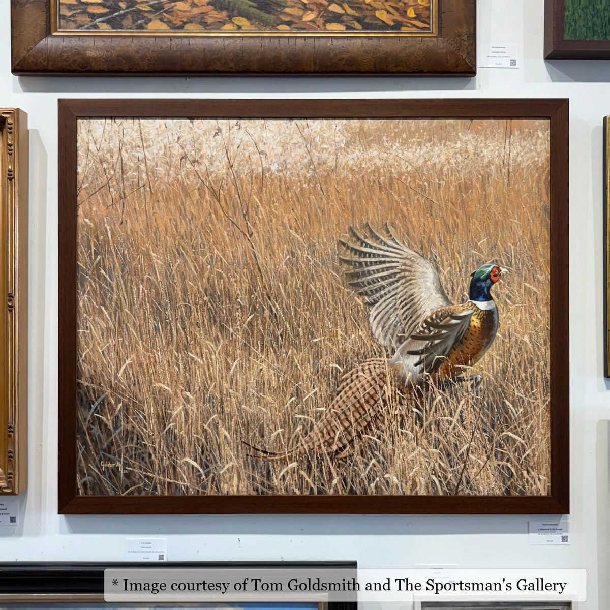 Riley Walnut frame on a Contemporary painting by Tom Goldsmith, at The Sportsman's Gallery