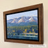 Impressionist painting of a mountain landscape by Denise Gilroy, 8×10, framed in a Romney Walnut Floater Frame